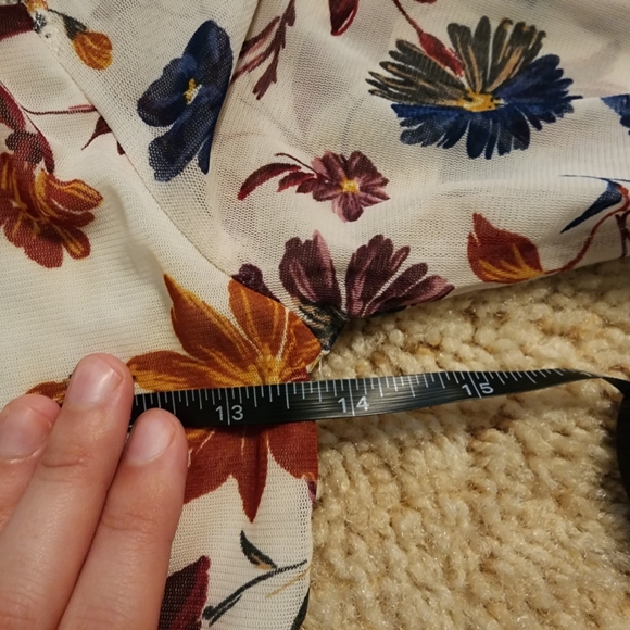 Mesh flower top / blouse Streetwear Society SWS / floral mesh / long sleeve - Picture 6 of 6